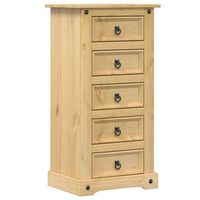 mesita de noche - mesilla de noche corona madera maciza de pino 53x39x103 cm mc7671
