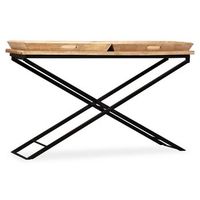 mesa consola  mesa de entrada de madera de mango maciza 130x40x80 cm