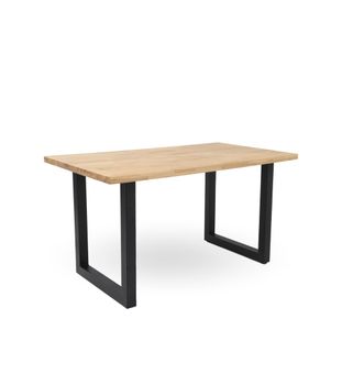 Mesa de comedor mesa salón acabado madera con patas de metal 140x80 cm