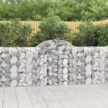 Cesta Gaviones | Gavión Para Piedras | Gavión Decorativo Forma Arco Hierro Galvanizado 200x30x100/120 Cm Cfw620195