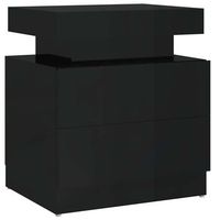 mesita de noche madera de ingenieria negro brillo 45x35x52 cm vidaxl