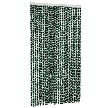 Cortina Antimoscas Chenilla Verde Y Blanco 118x220 Cm