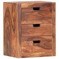 mesita de noche con 3 cajones 40 x 30 x 50 cm madera maciza y contrachapado dec032937