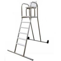 silla elevada socorrista en acero inoxidable aisi 316 sillon anatomico con soporte para sombrilla y aro salvavidas