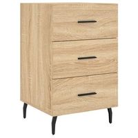 mesita de noche 40x40x66 cm madera trabajada hierro y aluminio - marron