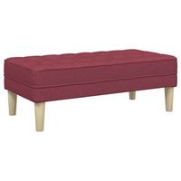 banco con cojin rojo vino 113 x 57 x 39 cm tela vidaxl