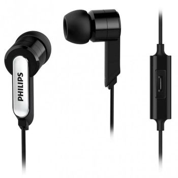 Auriculares Philips SHE1405BK/10 con cable, micro integrado, conexión alámbrica, para llamadas y música, negros
