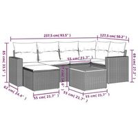 conjunto de sofa de exterior incluye cojines juego de siete piezas