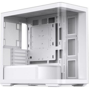 Chasis Jonsbo D300 Mid-Tower Blanco, Panel Vidrio Templado 270°, GPU 430mm, 10x120mm Fans