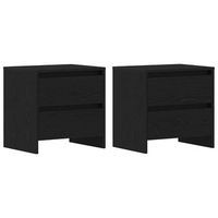 juego de mesitas de noche - armarios de noche con cajon roble negro 45 x 34 x 445 cm mc6941