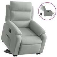 sillon de salon  silla  sillon electrico reclinable elevable de terciopelo gris claro