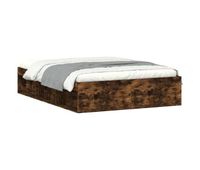 estructura de cama de matrimonio roble ahumado 135x190 cm