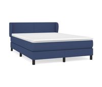 cama box spring con colchon tela azul 140x200 cm diseno plano