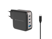 cargador de pared conceptronic usb-c x3 usb-ax1 quickcharge 30 gan pps 100w incluye cable negro