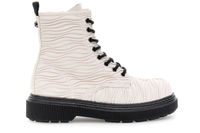 botines con cordones y efecto plisado white
