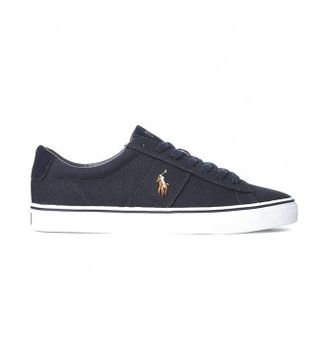 Polo Ralph Lauren para hombre. 816749369002 Zapatillas Sayer de Loneta marino (47), Tela, Plano, Cordones, Casual