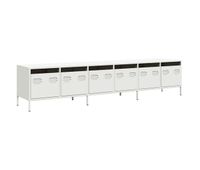mueble para tv acero laminado en frio blanco 202x39x435 cm