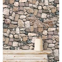 papel pintado efecto textura de muro de piedra natural rustico con textura - salonio 453840 de gaulan - rollo de 10 m x 053 m