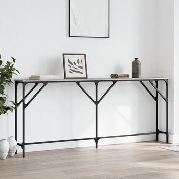 Vidaxl Mesa Consola Madera De Ingeniería Gris Sonoma 180x23x75 Cm