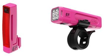 Pack knog x ef blinder 900 luz delantera y trasera rosa