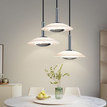 Nettlife Lámpara Colgante Led Para Mesa De Comedor, Diseño Moderno, 3000 K, Blanco Cálido, 3 Llamas