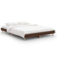 cama matrimonial  cama para adultos  estructura de cama madera contrachapada marron roble 135x190 cm