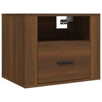 mesita de noche de pared con cajon y compartimento abierto 50 x 36 x 40 cm madera contrachapada marron dec034277