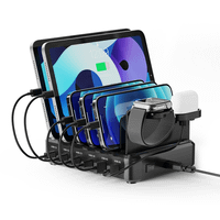ewent estacion de carga 6 usb 130w reloj-auric