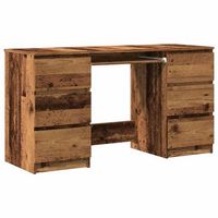 escritorio  mesa de trabajo madera de ingenieria envejecida 140x50x77 cm