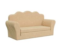 sofa cama infantil - sofa convertible para ninos 2 plazas felpa suave crema