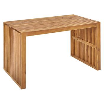 Mesa De Jardín Rústica Moderna Interior Exterior 120 X 70 Cm Madera Maciza De Acacia Clara Bellano