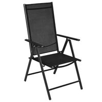 pack 2 uds sillas plegables de jardin  silla de exterior  sillon aluminio y textilene negro