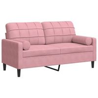 sofa de 2 plazas con cojines terciopelo rosa 140 cm vidaxl