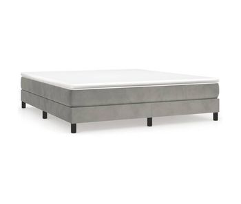 Estructura de cama box spring terciopelo gris claro 160x200 cm