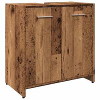 armario para lavabo de bano madera ingenieria envejecida vidaxl