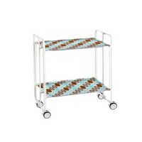 carrito auxiliar plegable bauhaus con ruedas - armazon metalico blanco 2 niveles y 4 posiciones ajustables86