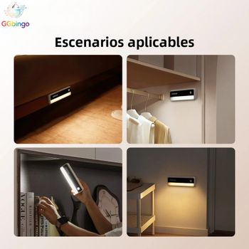 Lámpara de lectura de escritorio GGbingo, luz de gabinete, luz nocturna con sensor de movimiento, 3 colores de iluminación, foco de pie, lámpara de pared portátil 2700K