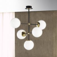 plafon de techo merasi negro-oro 5 luces
