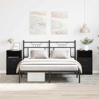 vidaxl armario de noche 2 uds roble negro 40 x 35 x 65 cm