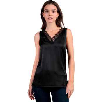 Admas Blusa Satin Lace Camiseta de tirantes encaje para mujer
