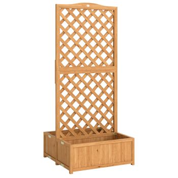 Jardinera con enrejado 73x70x170 cm madera natural