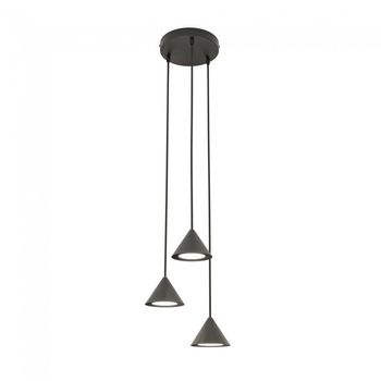 Lámpara colgante lout ii negro (3 luces)