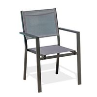 sillon de jardin apilable de aluminio y lona plastificada