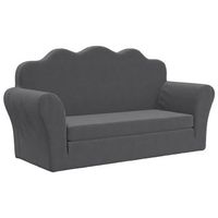 sofa cama  sofa convertible de ninos 2 plazas felpa suave gris antracita