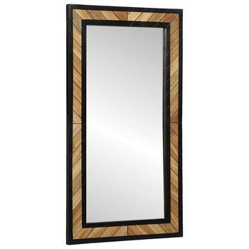 Vidaxl Espejo De Pared Rectangular Negro Y Marrón 50 X 2 X 90 Cm