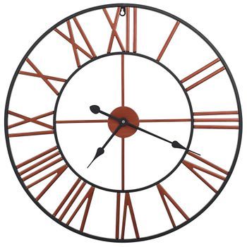 Reloj De Pared De Metal Rojo 58 Cm Vidaxl
