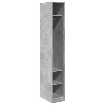 Armario De Madera De Ingeniería Gris Hormigón 30x50x200 Cm Vidaxl