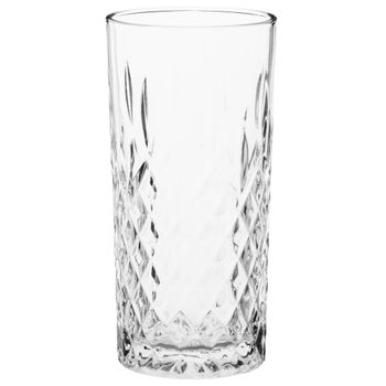Vaso alto de vidrio tallado