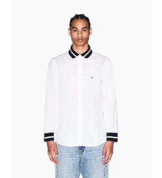 A|X Armani Exchange para hombre. XM002267AF22640U0009 Polo Tipo blanco (M), Casual, Algodón, Manga larga