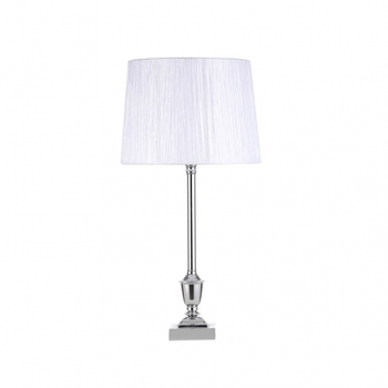 Sobremesa roble 1xe27 cromo c/pant blanca 60.5x30x30 cm